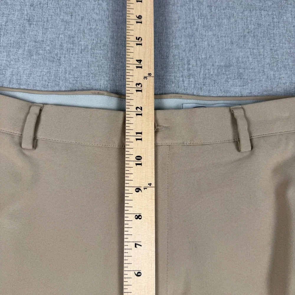 Greg Norman Mens Tan Golf Pants 36x30 Shark Logo Khaki Stretch Performance